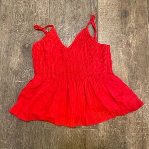 Shein shirred red cami tank